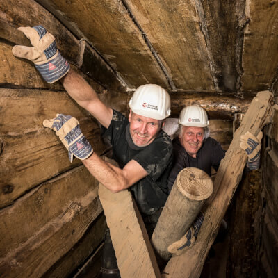 Bild von 2 M�nnern aus dem Bergwerk Holzminden